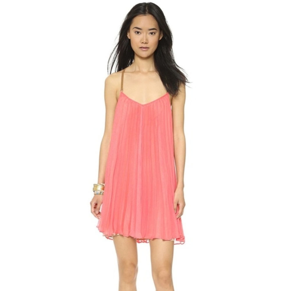 BCBG Cayanne Pleated Dress - Coral - NWOT - Size M